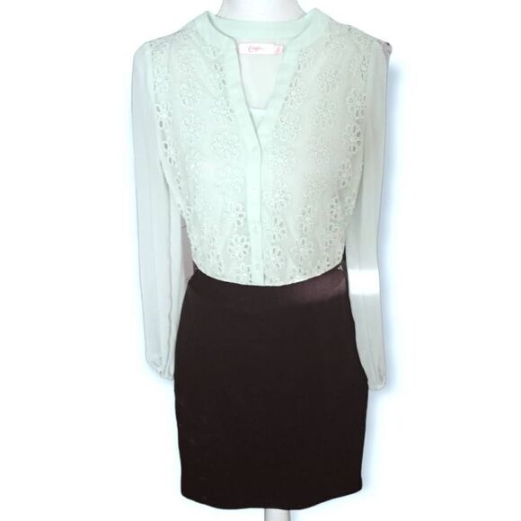 CANDIE'S SHEER MINT & BLACK DRESS SZ.XS EUC - Picture 1 of 7